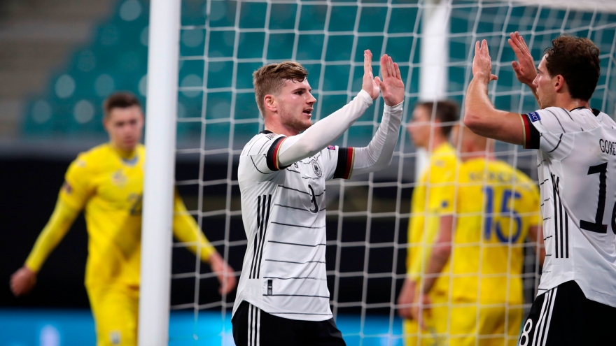 Timo Werner lập cú đúp, Đức lội ngược dòng thắng Ukraine